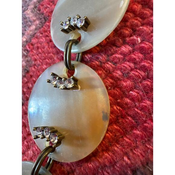 Silpada Bracelet K&r Brass Swarovski Crystal Horn Disks Retired 60s - Picture 3 of 7